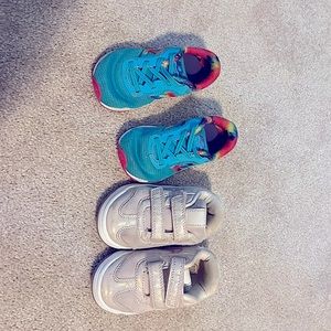 Toddler girl 7wide sneakers, two pair